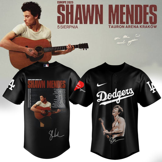 LA Dodgers _ Shawn Mendes “On The Road Again” Black Jersey