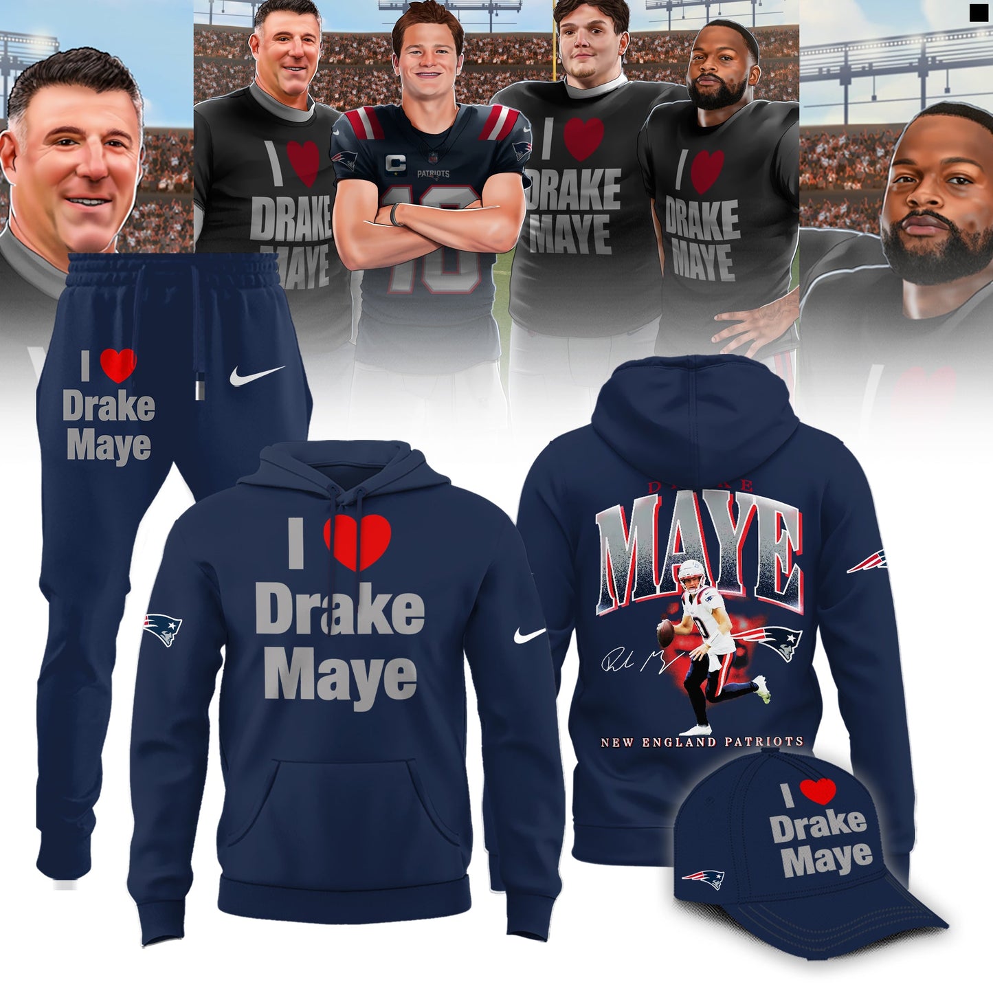 New England Patriots I Love Drake Maye Limited Edition Shirt