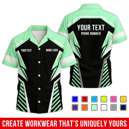 Personalized Team Hawaiian Shirt – Custom Logo Work Shirt