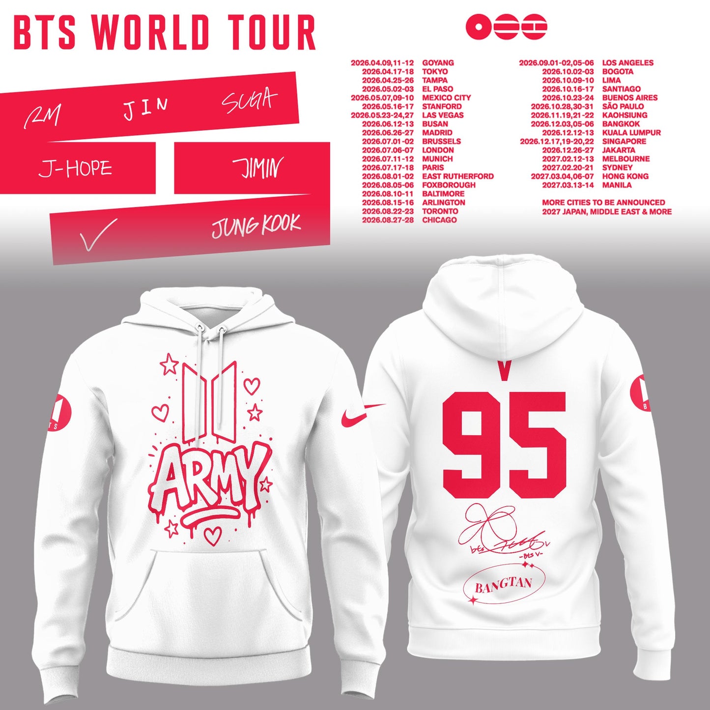 BTS V World Tour 2026 Limited Edition Shirt