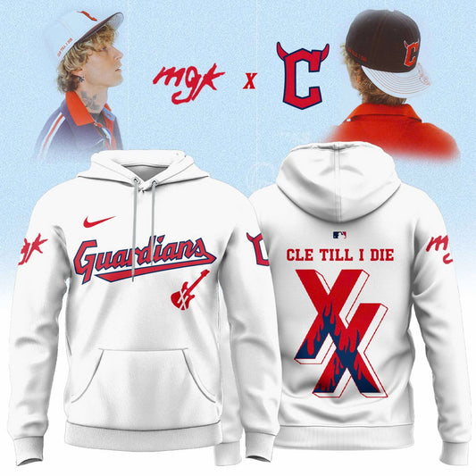 Cleveland Guardians x Mgk 2025 Limited Editions Hoodie White