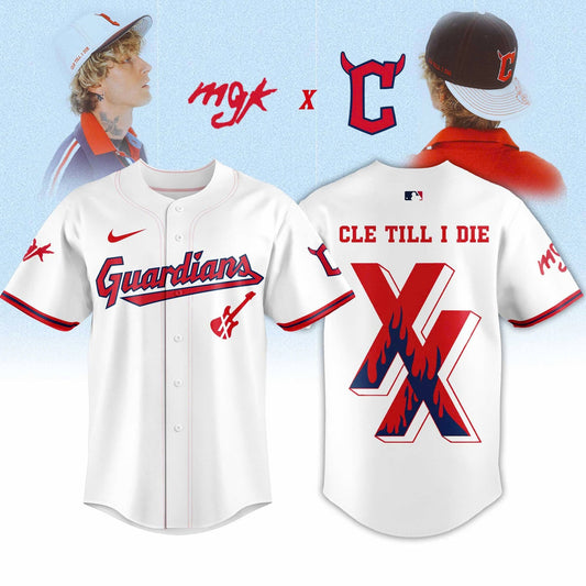 Cleveland Guardians x Mgk 2025 Limited Edition Jersey White