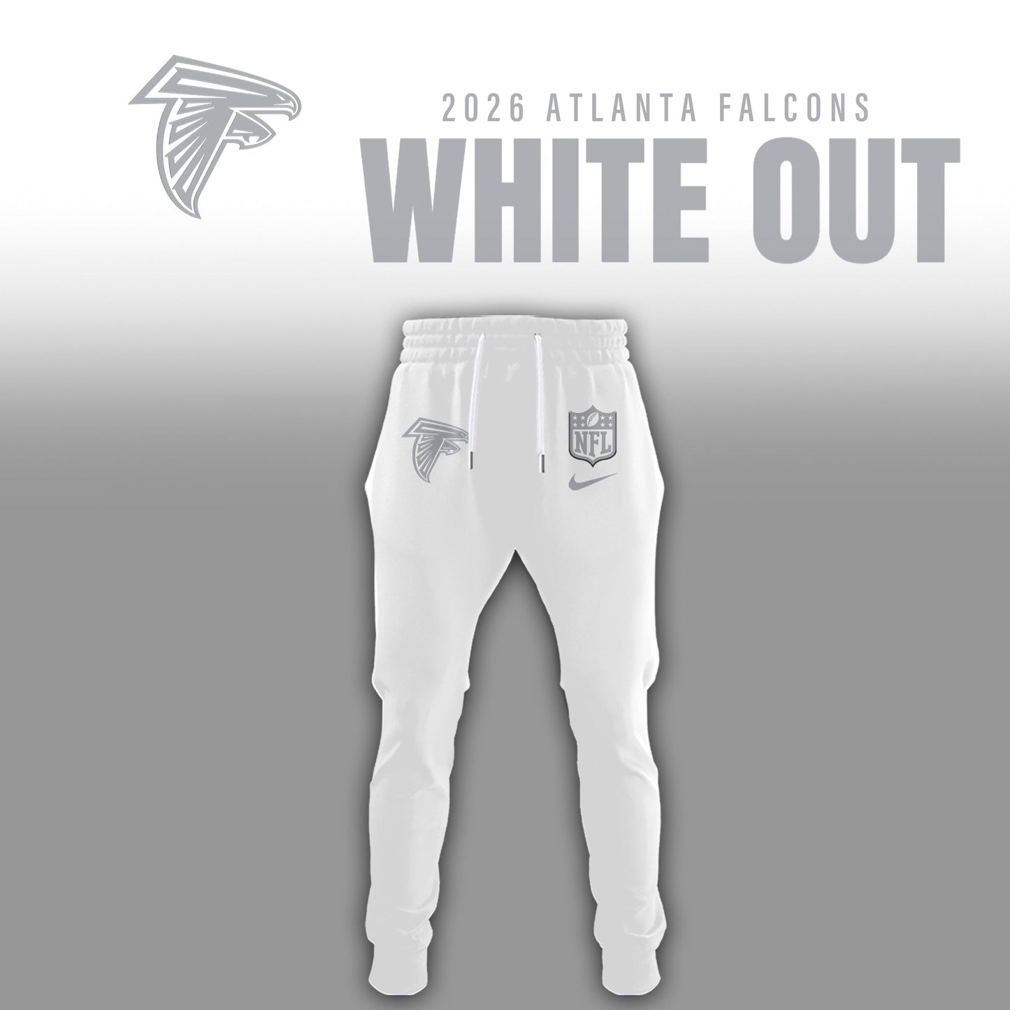 Atlanta Falcons 2025 Winter White Out Combo TShirt