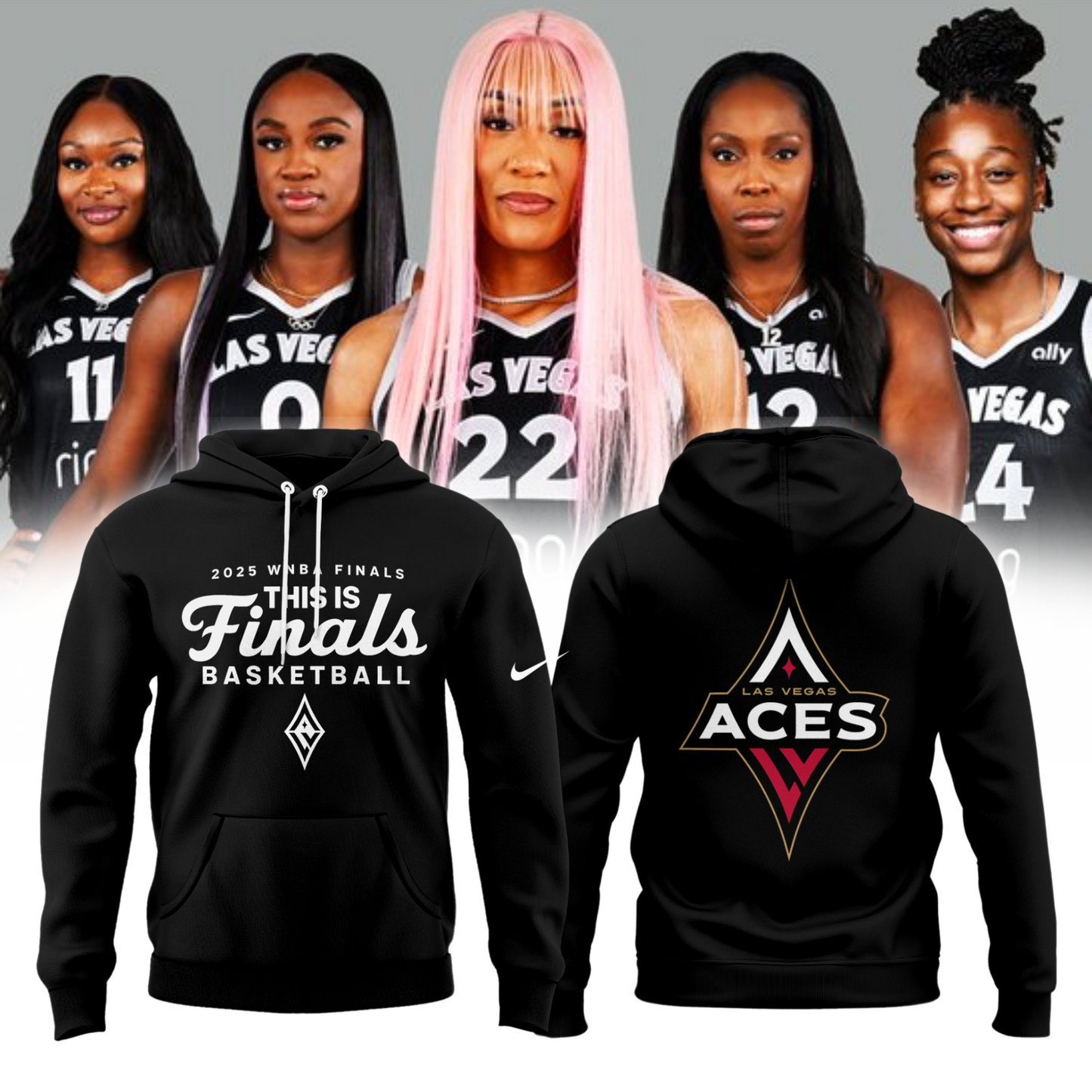Las Vegas Aces 2025 Playoffs Hoodie – Raise The Stakes v2