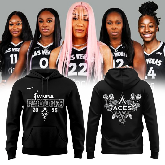 Las Vegas Aces 2025 Playoffs Hoodie – Raise The Stakes v1