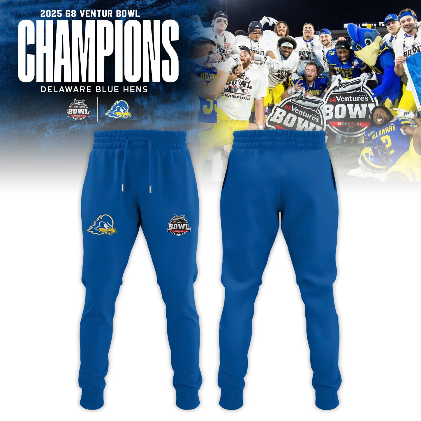 Delaware Fightin’ Blue Hens 2025 68 Ventures Bowl Champions T-shirt