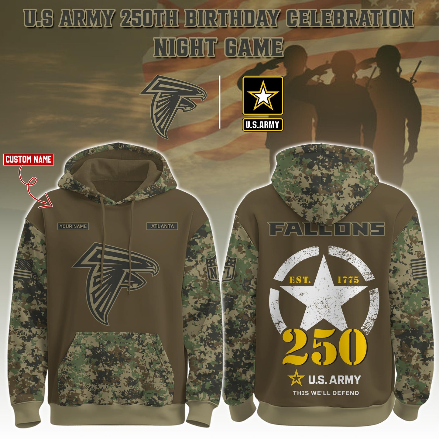 ATL-Army 250th Birthday Hoodie Limited Edions