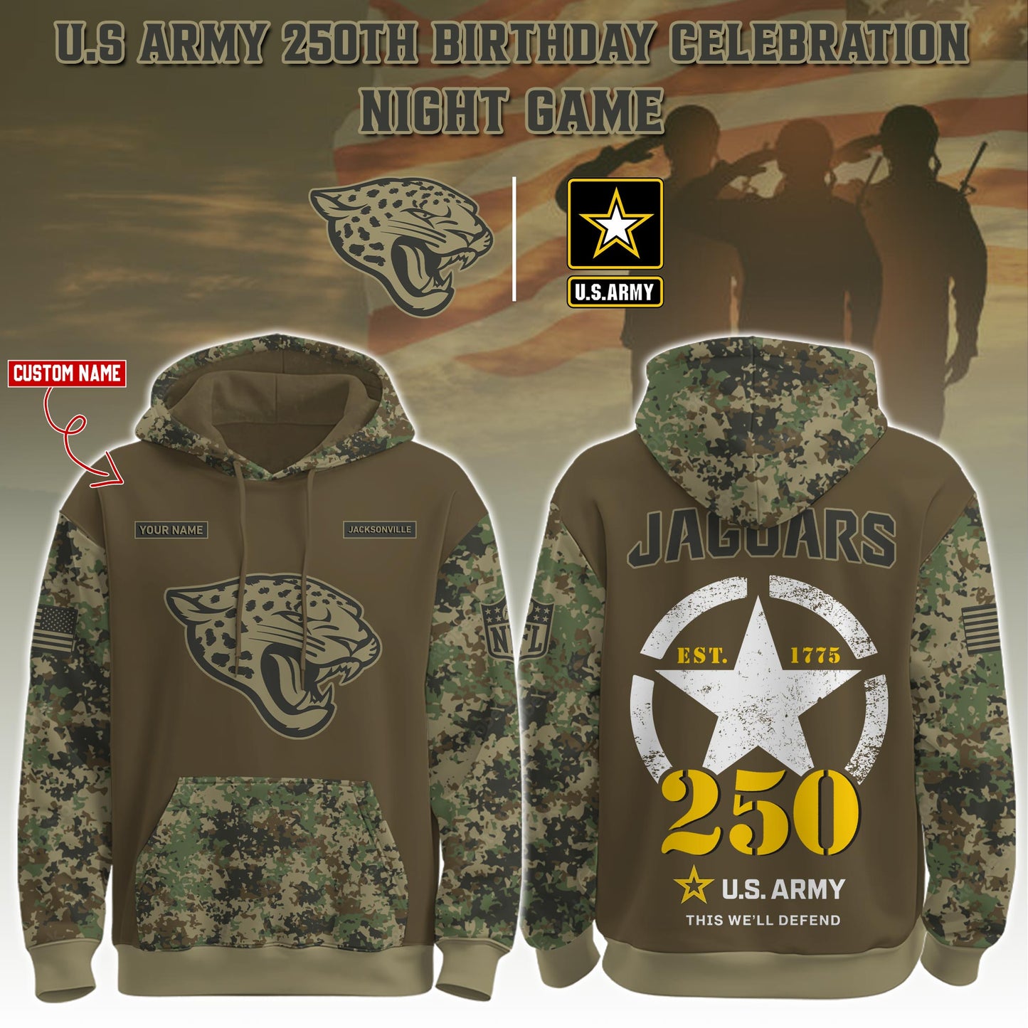 JAX-Army 250th Birthday Hoodie Limited Edions