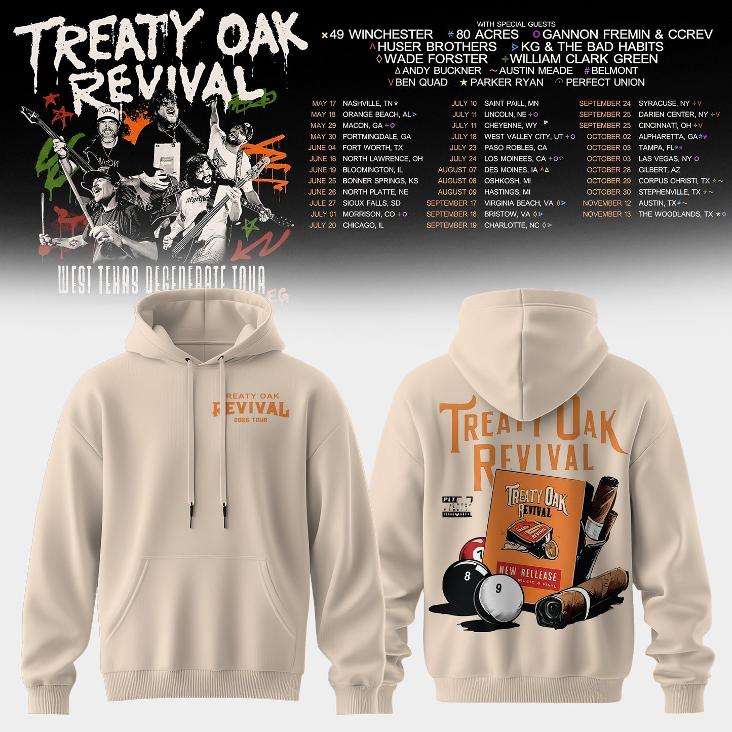 Treaty Oak Revival – West Texas Degenerate Tour! Hoodie