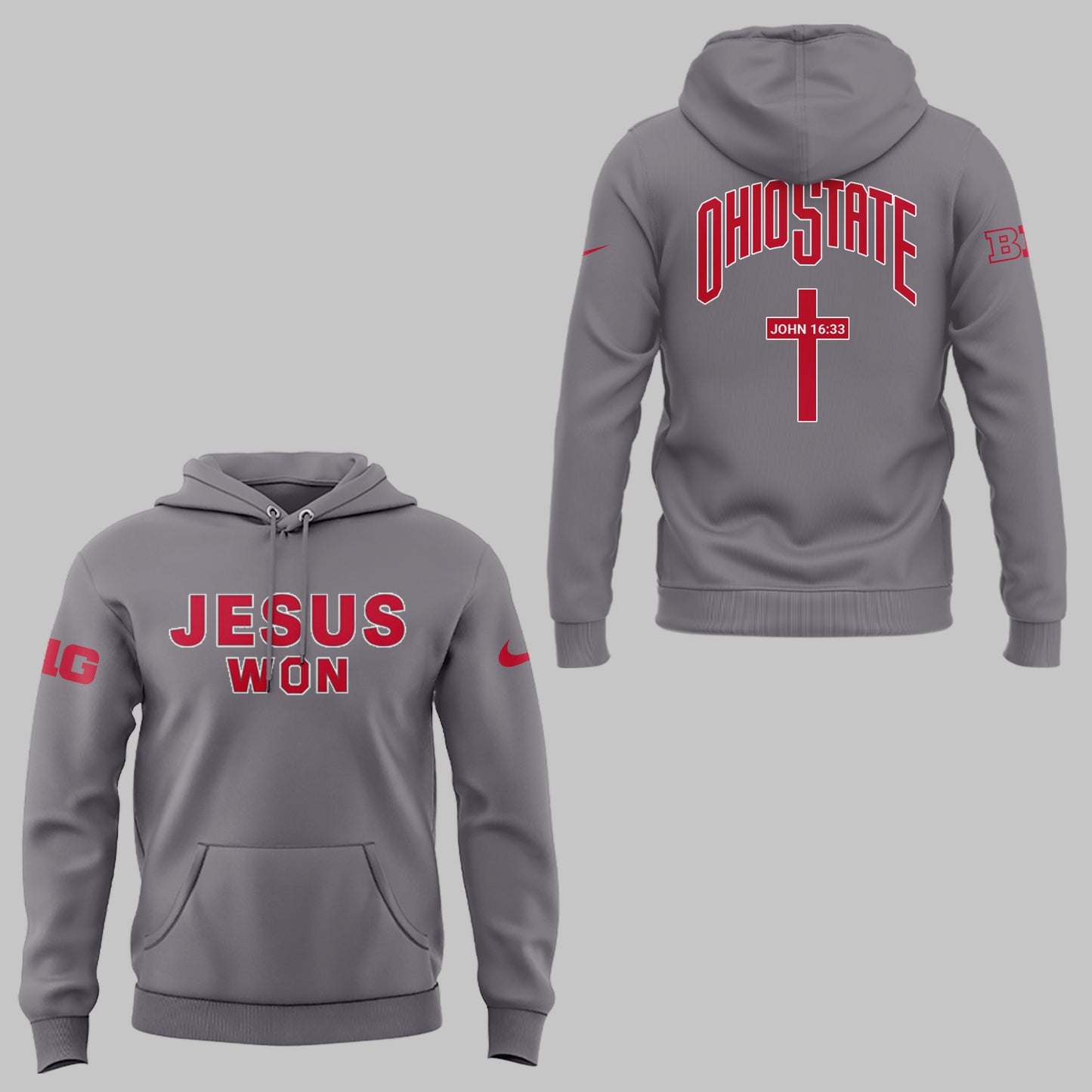 Limited Edition JESUS WON Gray Hoodie-ND090925114