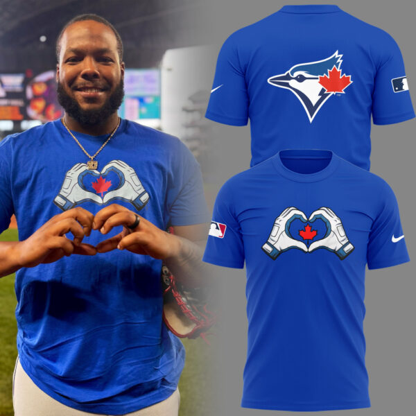 Limited Edition Blue Jays Baseball Vladdy George’s signature hand heart TShirt