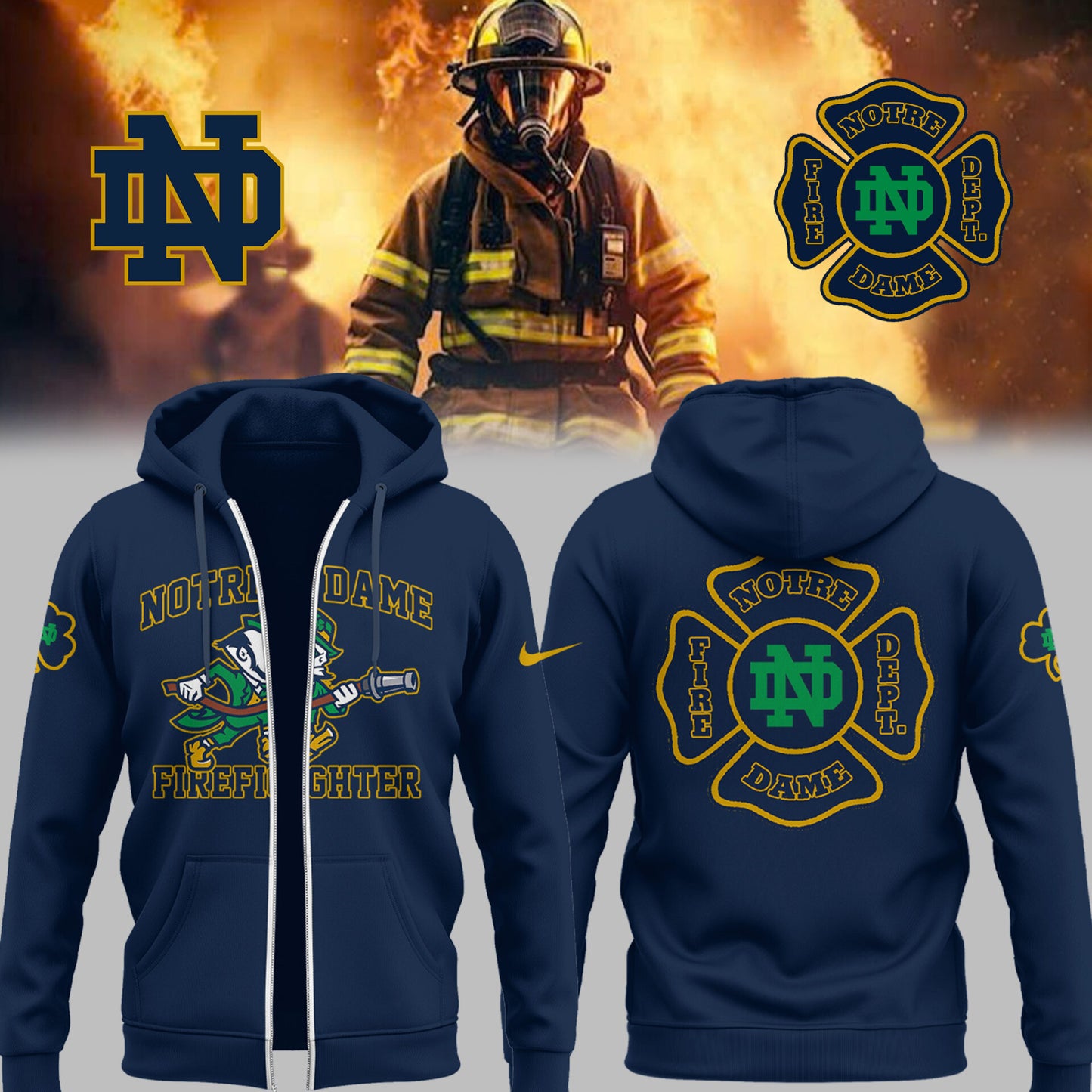 Limited Edition Irish Football x Firefighter Appreciation Day 2025 Zip Hoodie