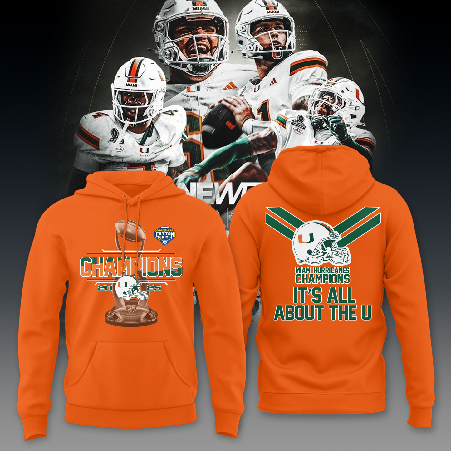 Miami Hurricanes - 2025 GOODYEAR COTTON BOWL CLASSIC Champion Hoodie