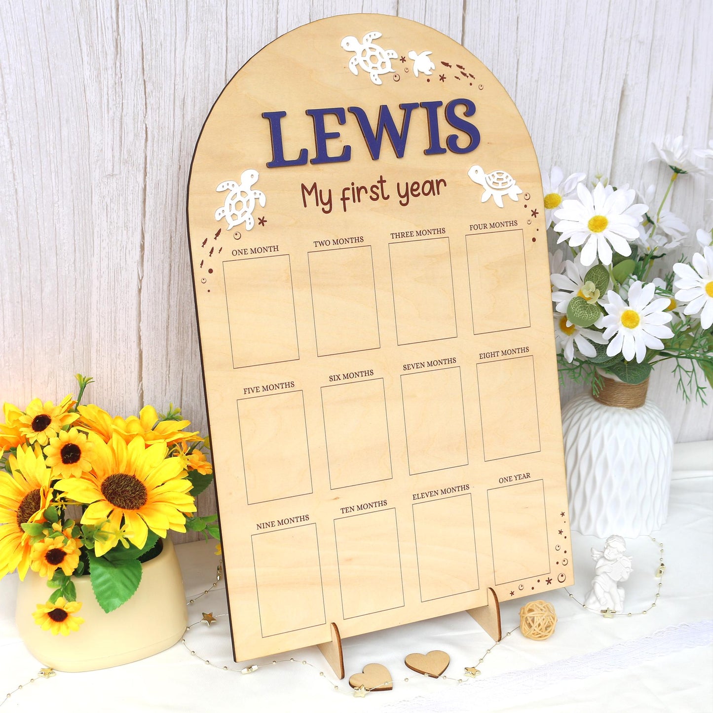 One Year of Photo Board, First Year Photo Board, 1st Birthday Photo Collage, Baby's First Year Sign, First Birthday Gift, Baby Shower Gift