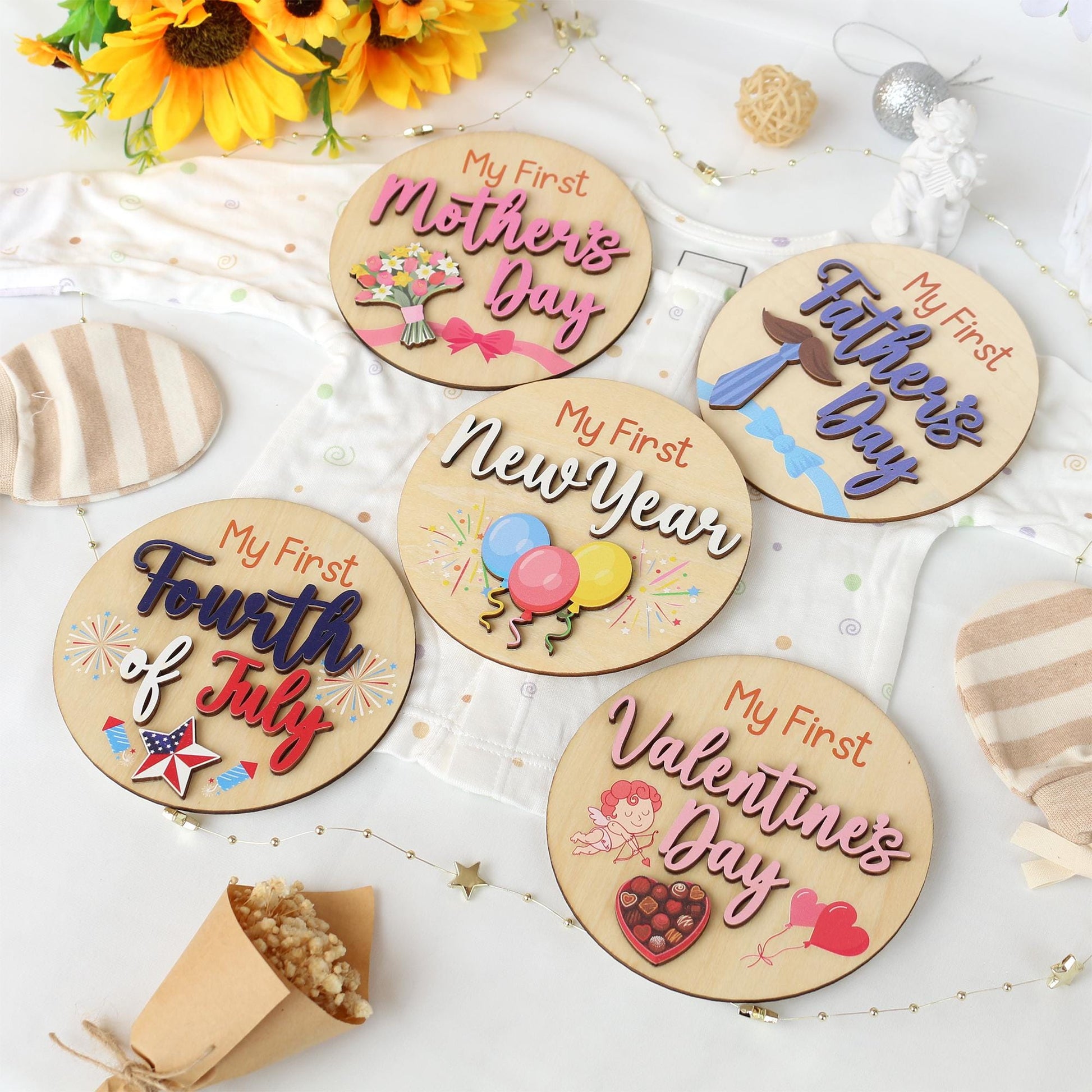 Baby Milestone Cards My First Holiday Milestones Baby Photo Props Baby Gift Baby Shower Gift Baby First Mothers Day Baby First Christmas Day