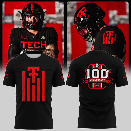 Black Texas Tech Red Raiders 100th Anniversary Tshirt