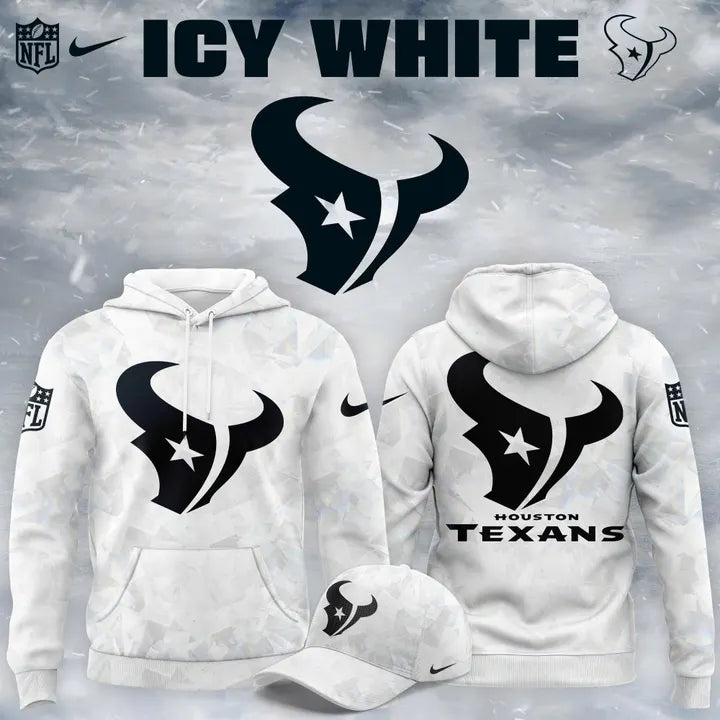 Houston Texans 2025-2026 Icy white Hoodie V4 (Pattern)