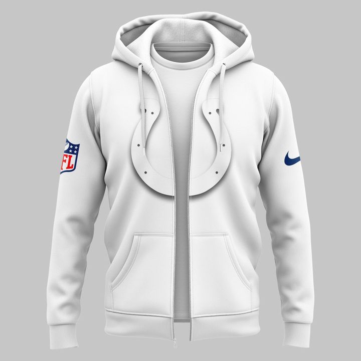 Indianapolis Colts "White Out" Zip Hoodie V1