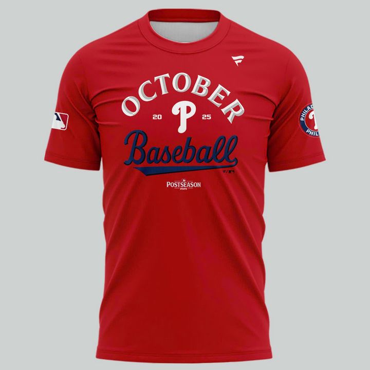 Special New October Ready 2025 MLB Postseason Clinched Uniform Red T-Shirt
