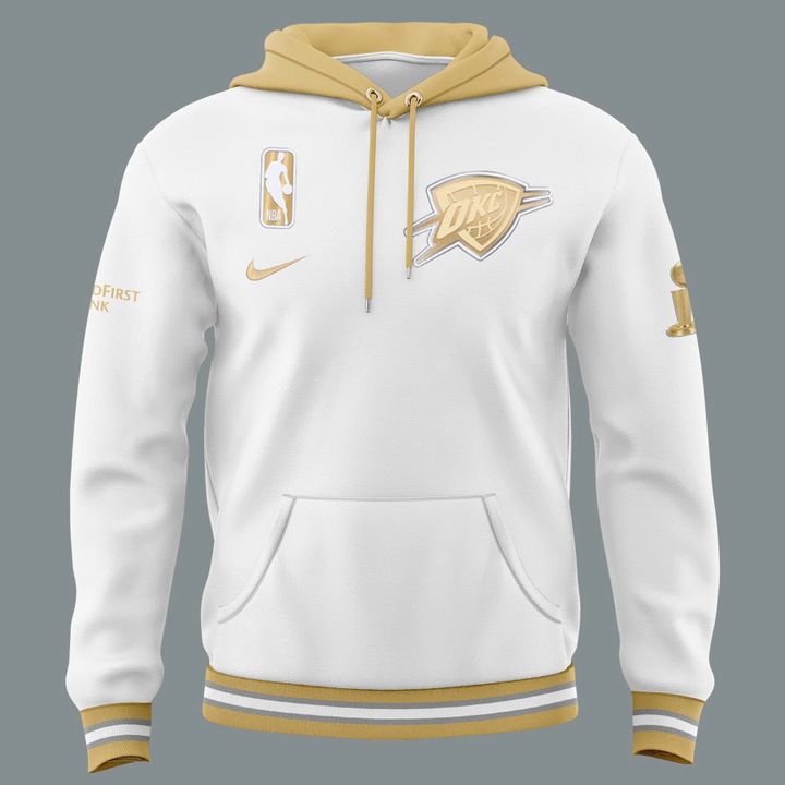 OKC Thunder 2025 Ring Ceremony White Hoodie v2