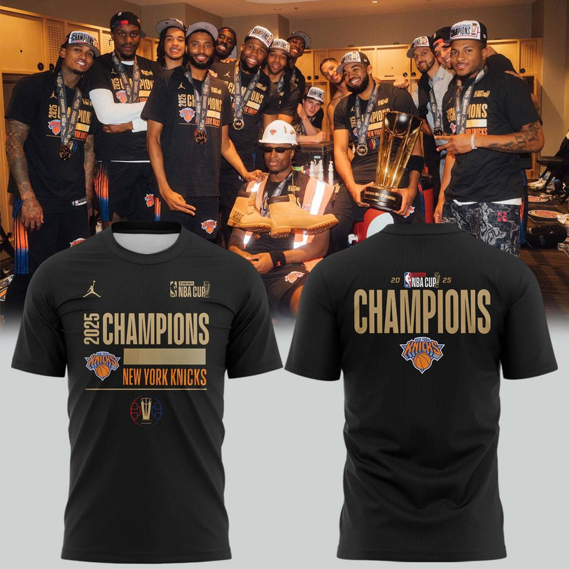 New York Knicks 2025 NBA Cup Champions Combo T-Shirt
