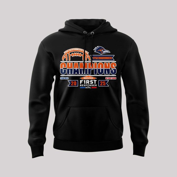 UTSA football 2025 First Responder Bowl Champs Hoodie - Black
