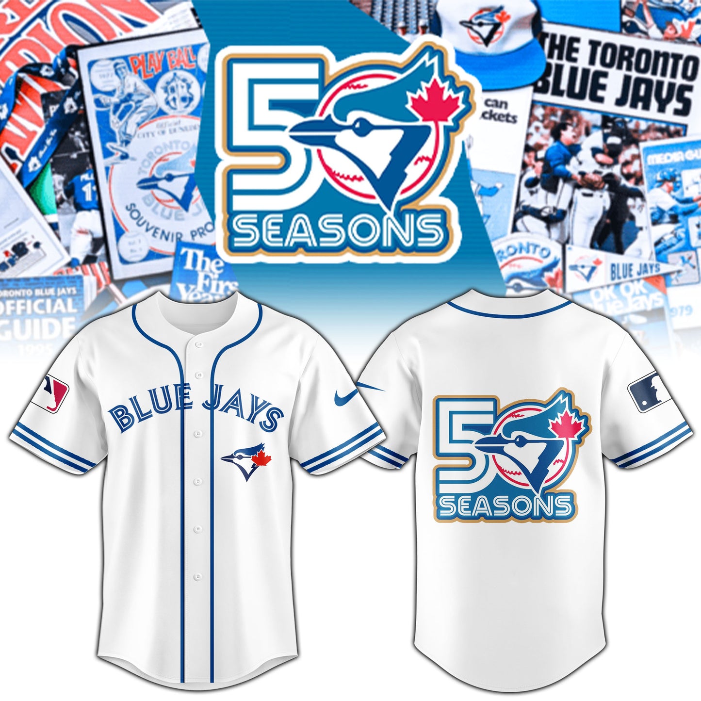 .Toronto Blue Jays x 50th Anniversary Commemorative Jersey White | Limited Edition
