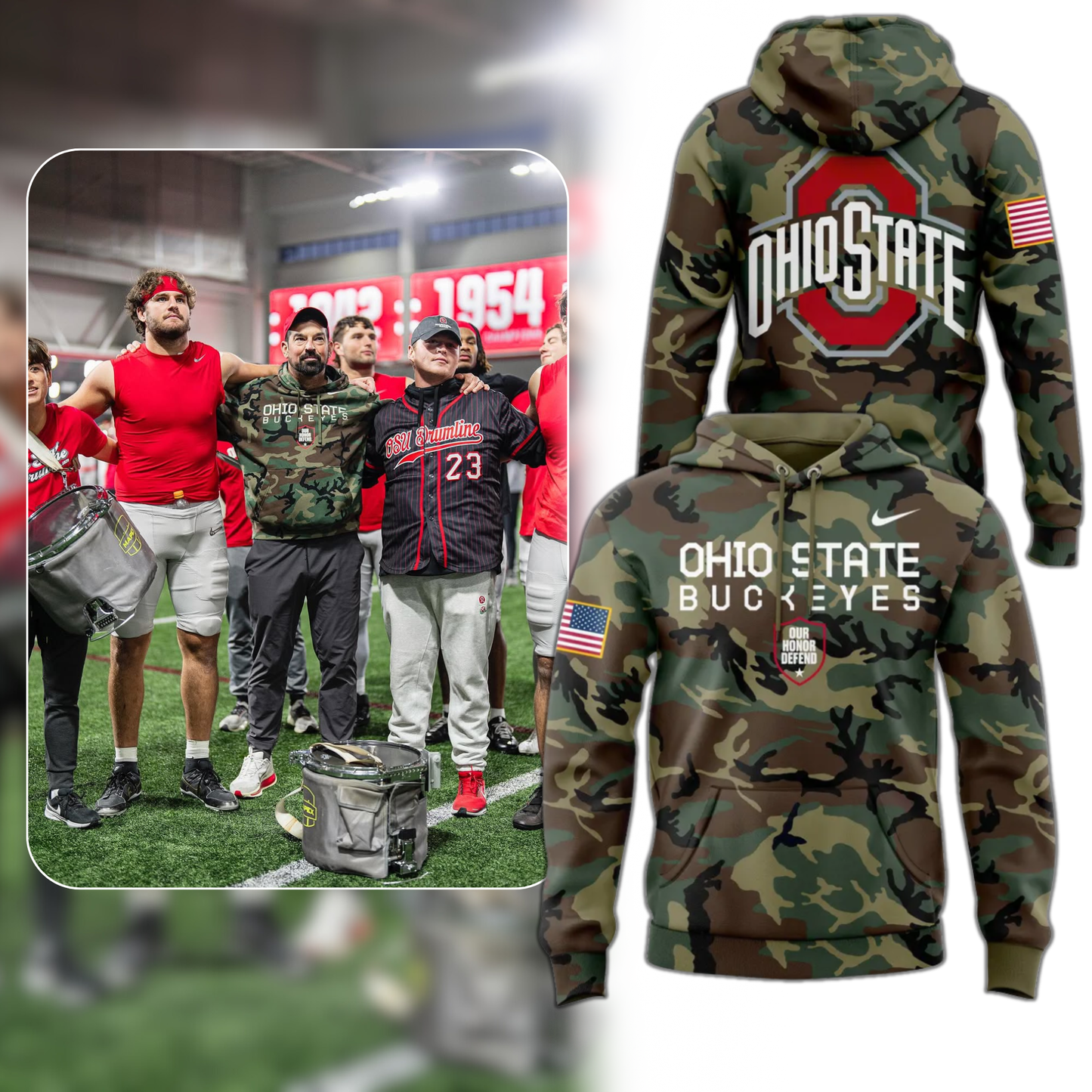 Ohio State Football Military Appreciation Camo Hoodie 2025