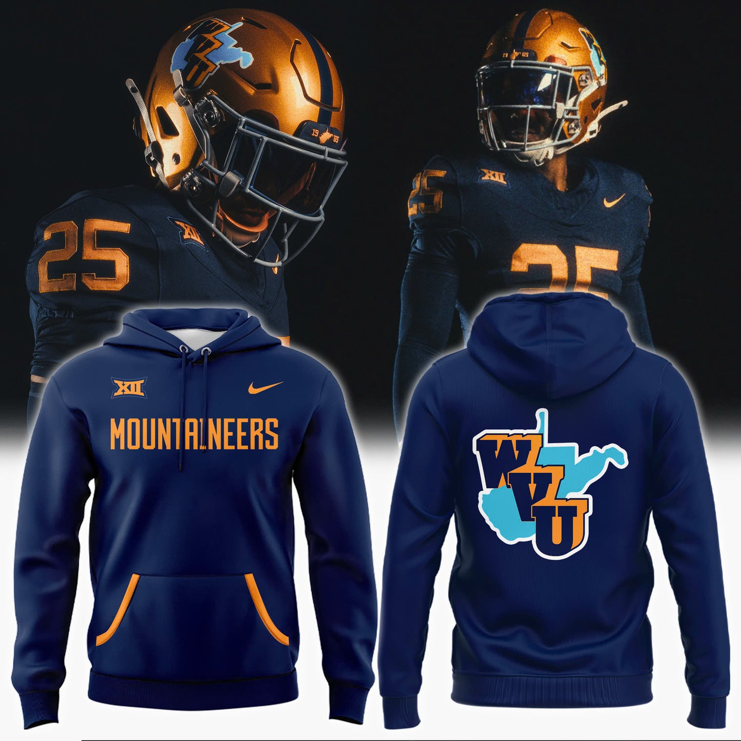 Special New Throwbacks 1965 West Virginia Wordmark Hoodie v2