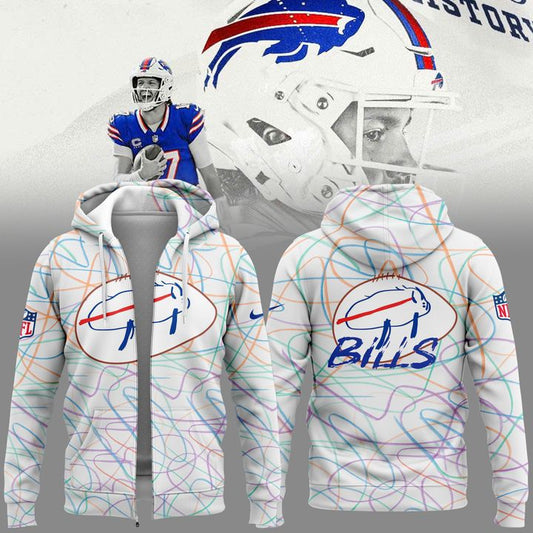 Buffalo Bills ZipHoodie Sesigned By Patients At Buffalo’s Oishei Children’s Hospital