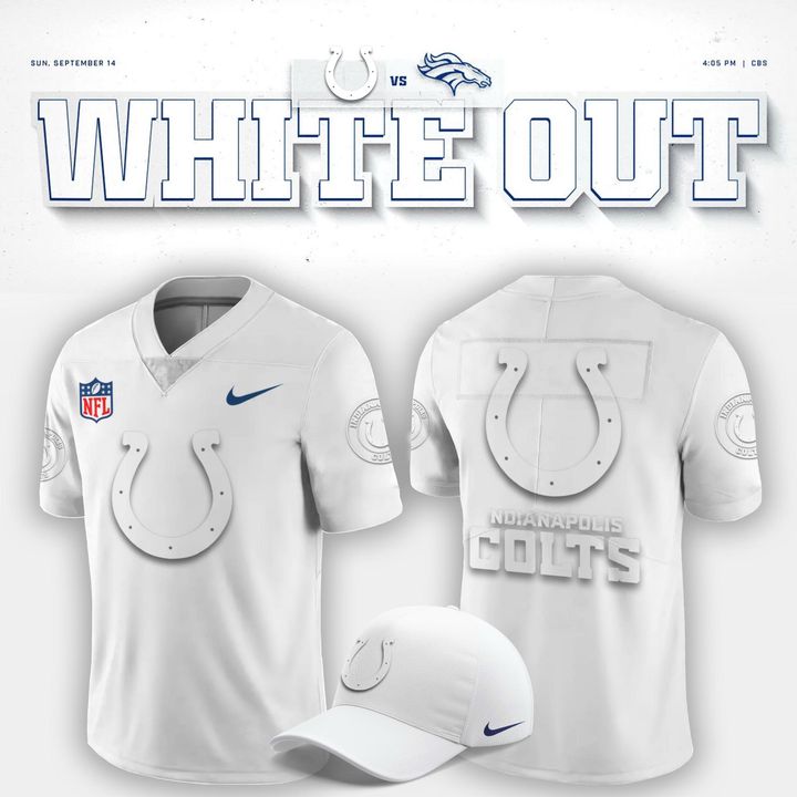 Indianapolis Colts "White Out" Football Jersey V2