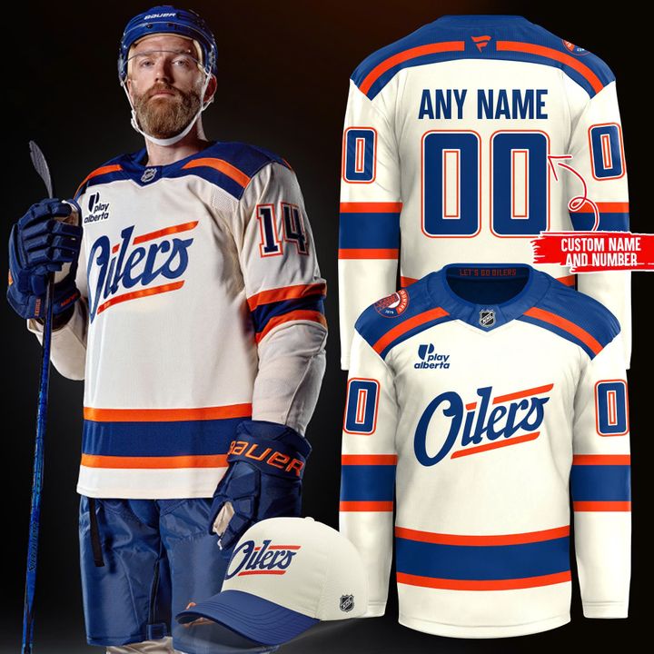 Edmonton Oilers Fanatics Blank Premium Cream Alternate Jersey (Custom)