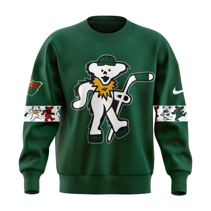 Limited Edition Minnesota Wild Grateful Dead Night Green Sweatshirt