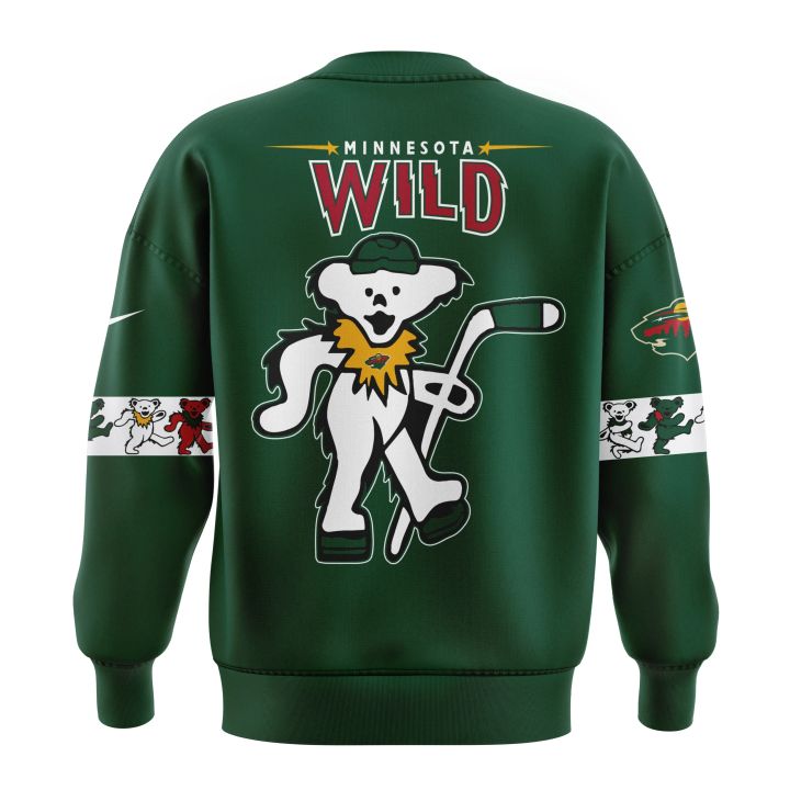 Limited Edition Minnesota Wild Grateful Dead Night Green Sweatshirt