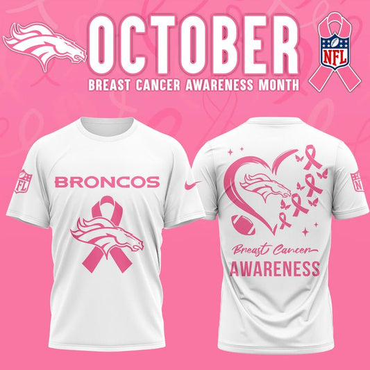 Denver Broncos '' OCTOBER  BREAST CANCER AWARENESS MONTH '' T-Shirt 2025