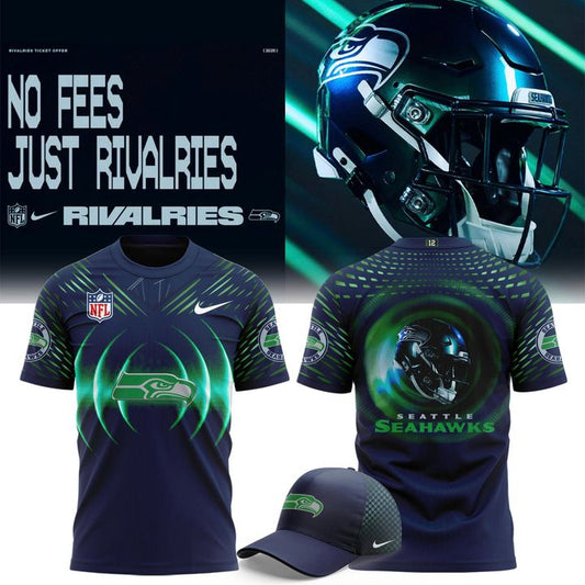 Seattle Seahawks 2025 NFL Rivalries High-Decibel Zone T-shirt