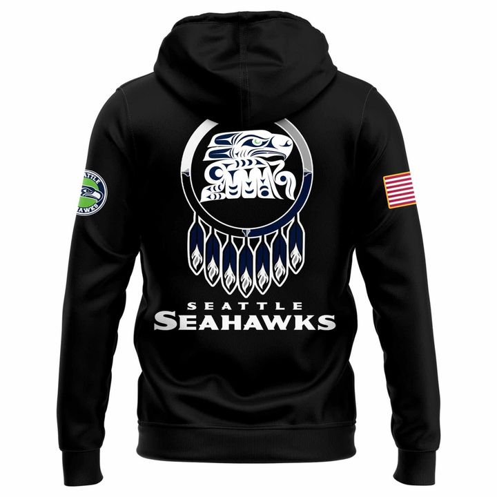 Seattle Seahawks Indigenous Peoples’ Day Hoodie 2025 Black