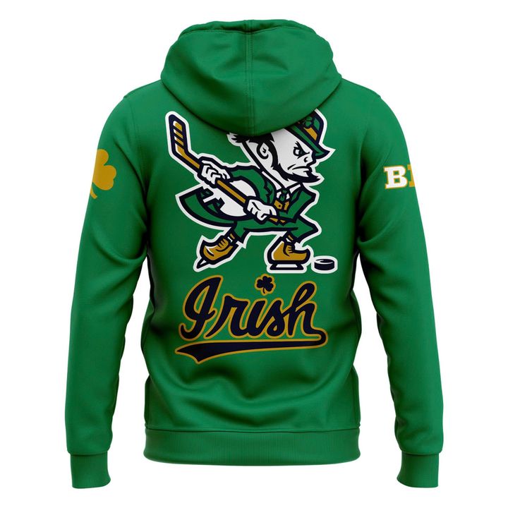 Notre Dame Fighting Irish Under Armour Hockey Leprechaun Rival Fleece Hoodie (Green)