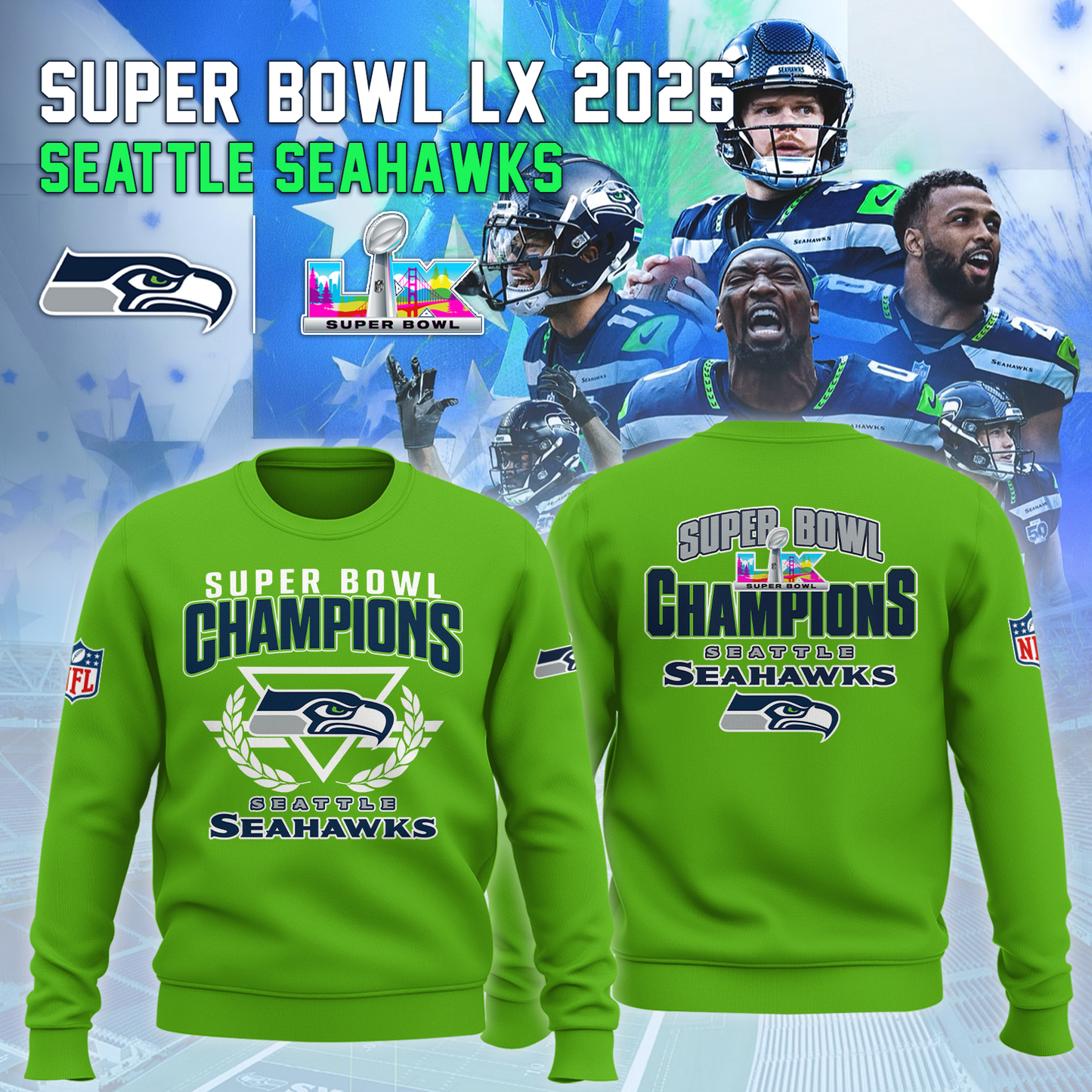 Seattle Seahawks - Champions Super Bowl LX