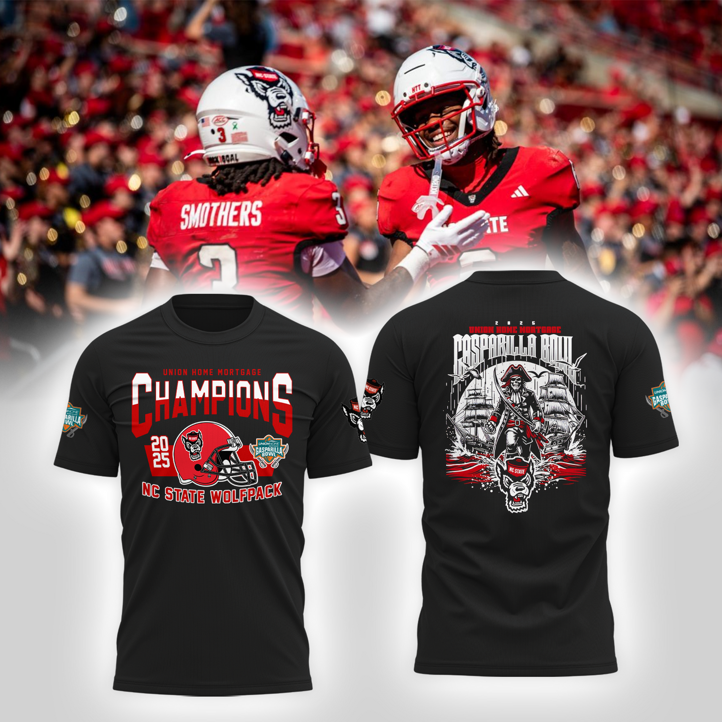 NC State Wolfpack - UNION HOME MORTGAGE GASPARILLA BOWL Champion T-Shirt