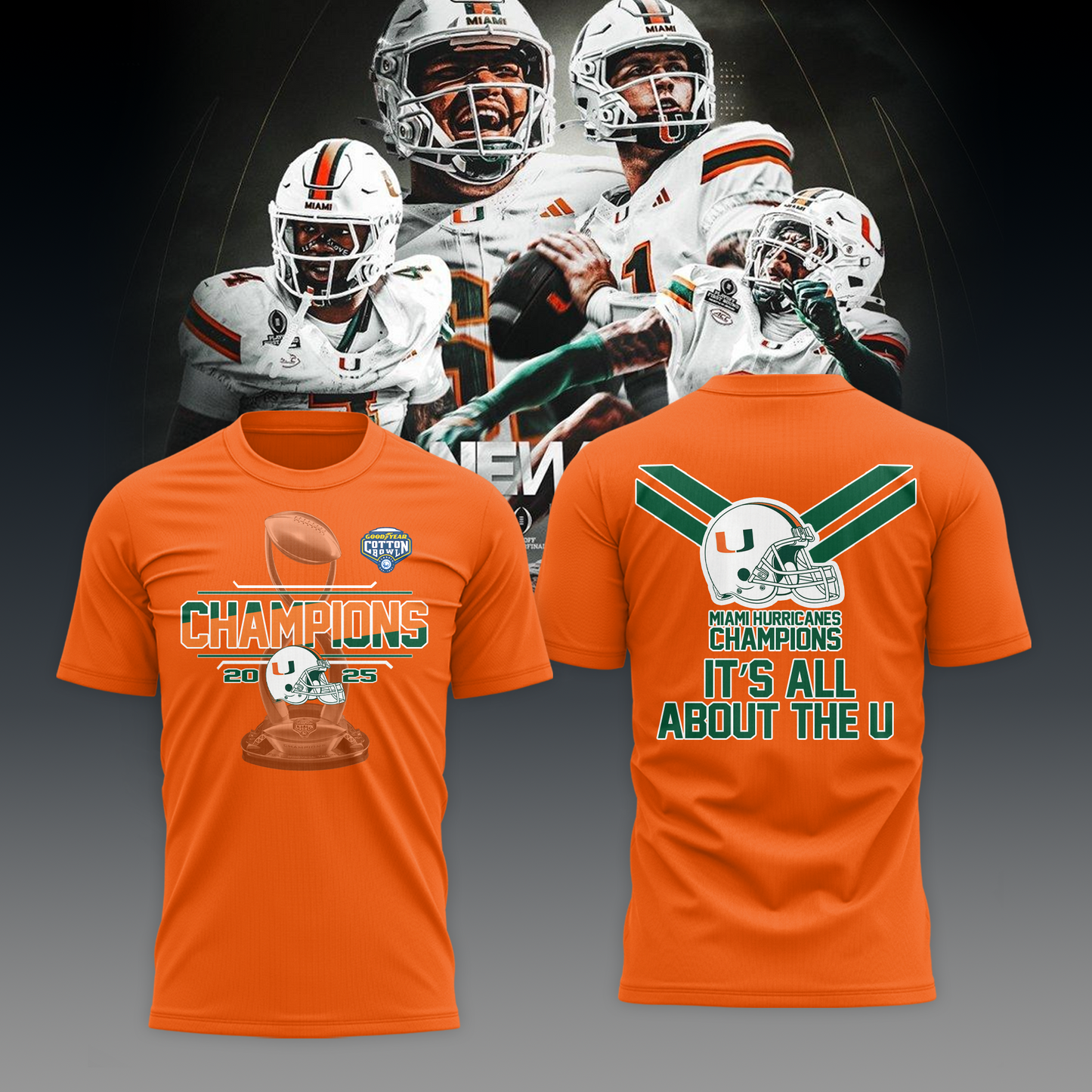 Miami Hurricanes - 2025 GOODYEAR COTTON BOWL CLASSIC Champion Shirt
