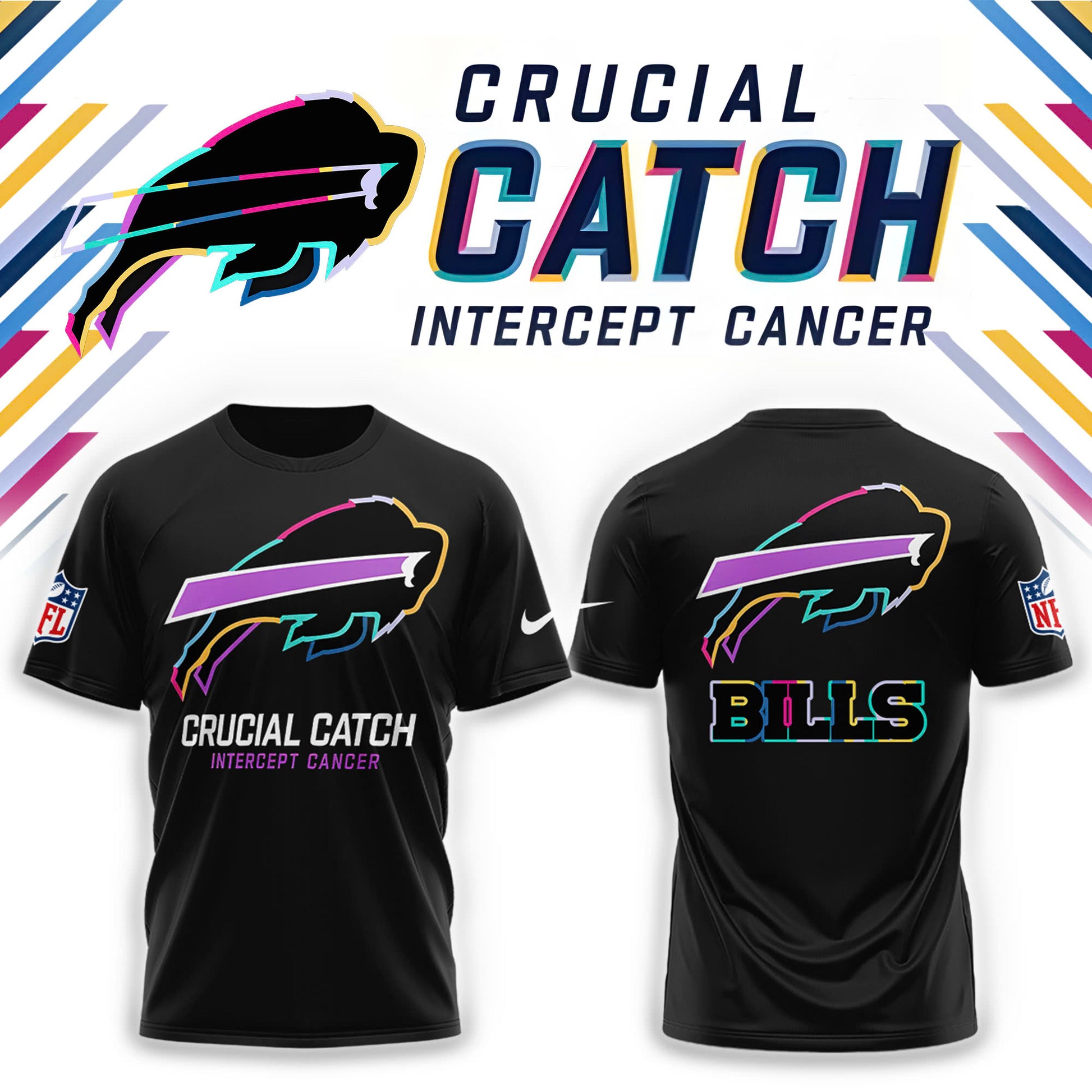Buffalo Bills 2024 NFL Crucial Catch Combo Tshirt | Cap | Jogger
