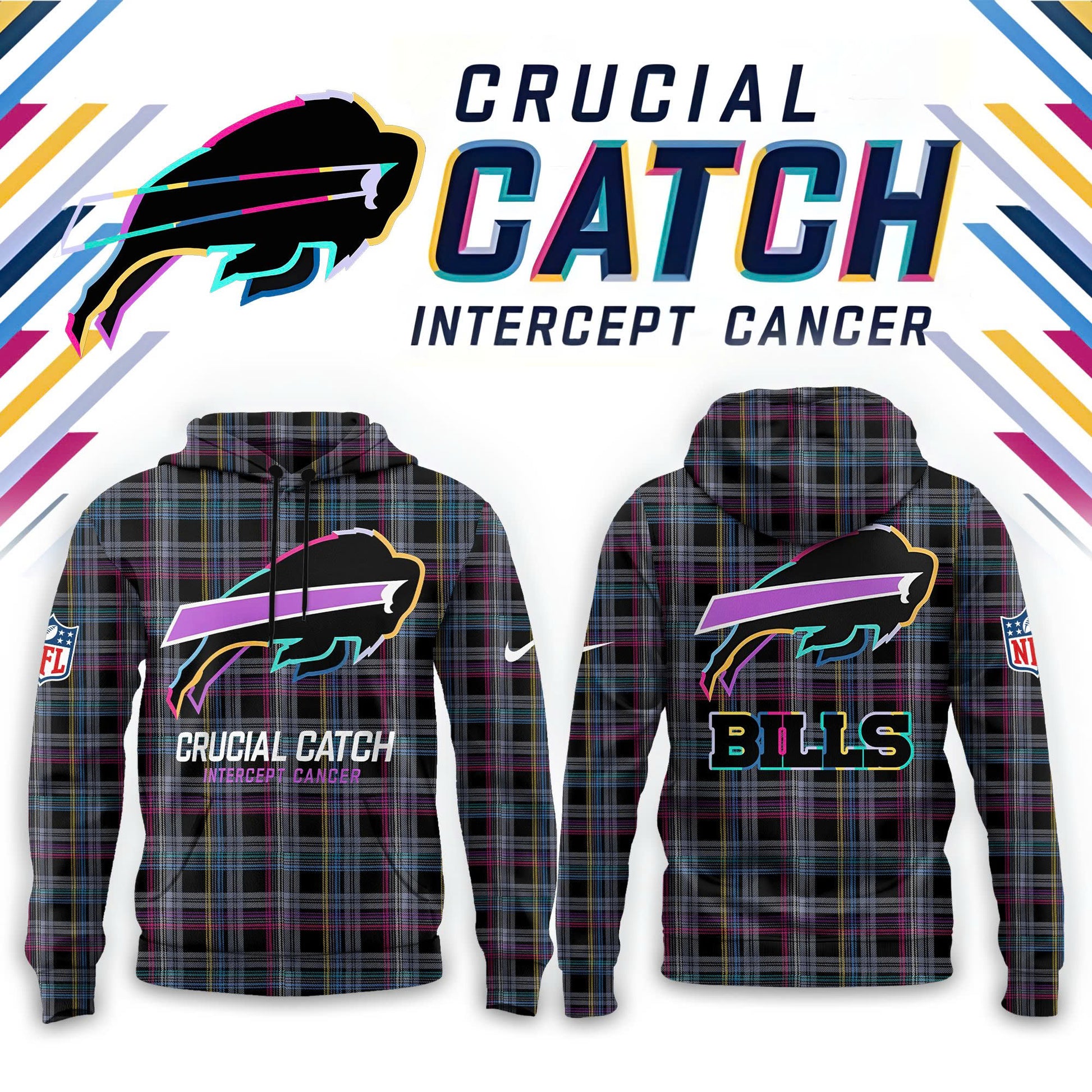 Buffalo Bills 2024 NFL Crucial Catch Combo Hoodie | Cap | Jogger Caro