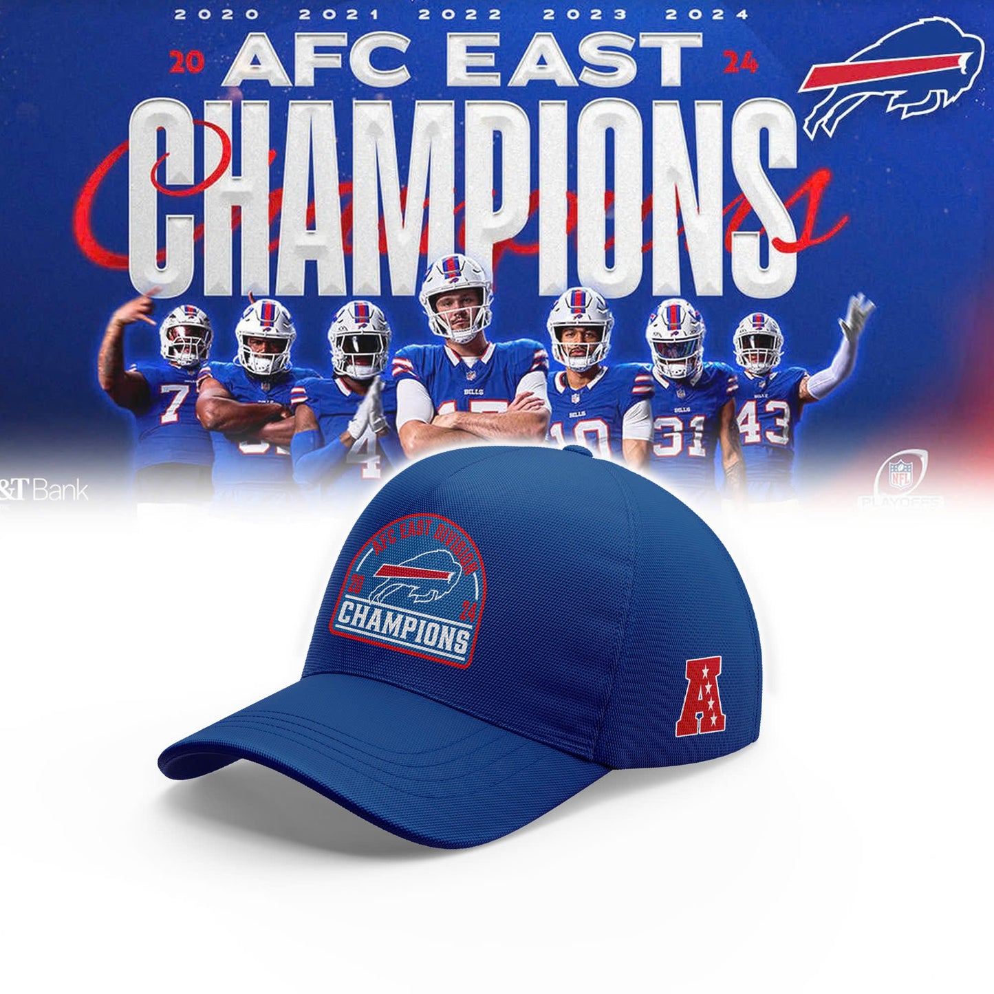 Buffalo Bills Fanatics Royal 2024 AFC East Division Champions TShirt