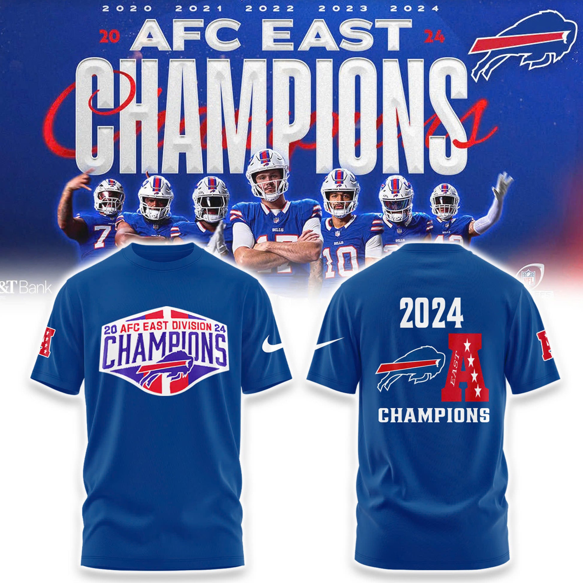 Buffalo Bills Fanatics Royal 2024 AFC East Division Champions TShirt