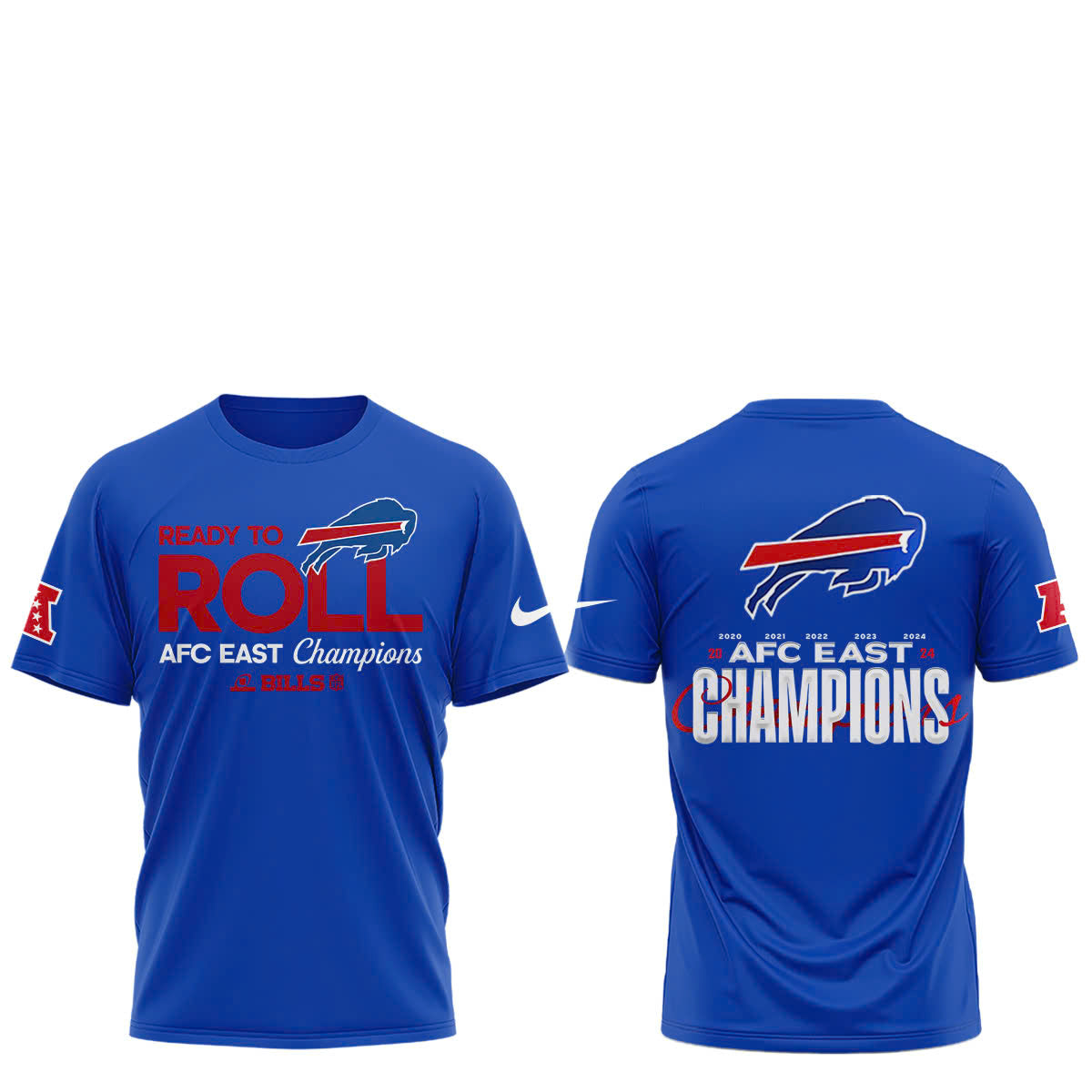 Buffalo Bills 2024 AFC East Division Champions Locker Room Trophy Collection TShirt V3