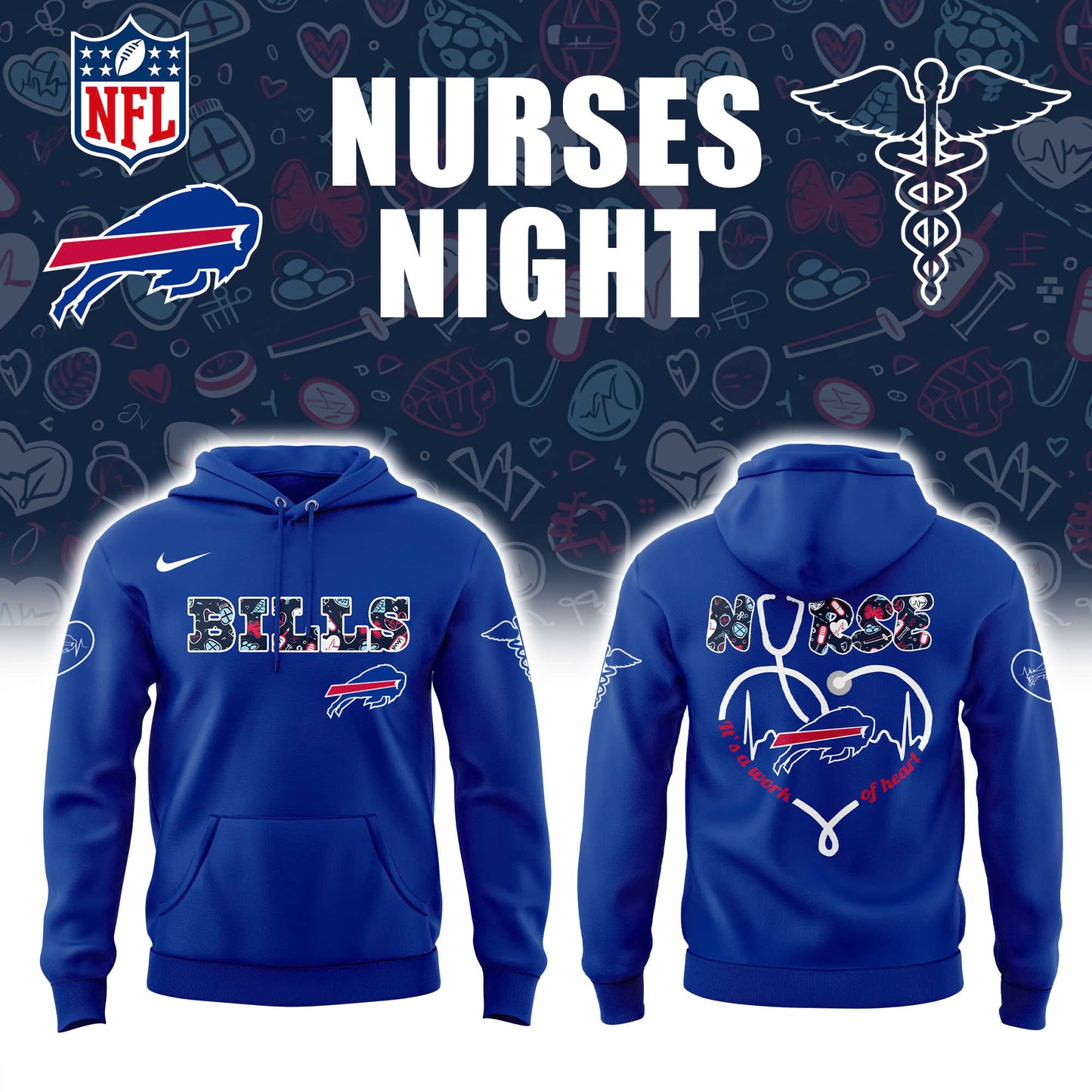 Buffalo Bills NURSES NIGHT Hoodie | Jogger | Cap