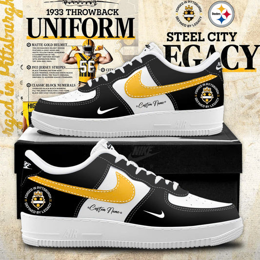 .Pittsburgh Steelers DK Metcalf Gold Alternate 1933 Throwback Game Shoe