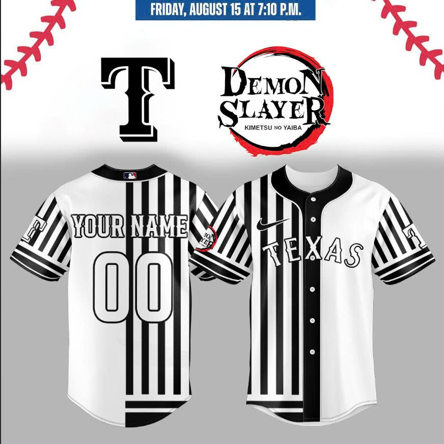 ,,,,Texas Rangers _  Limited Edition Demon Slayer Jersey 2025 (Custom Name & Number)