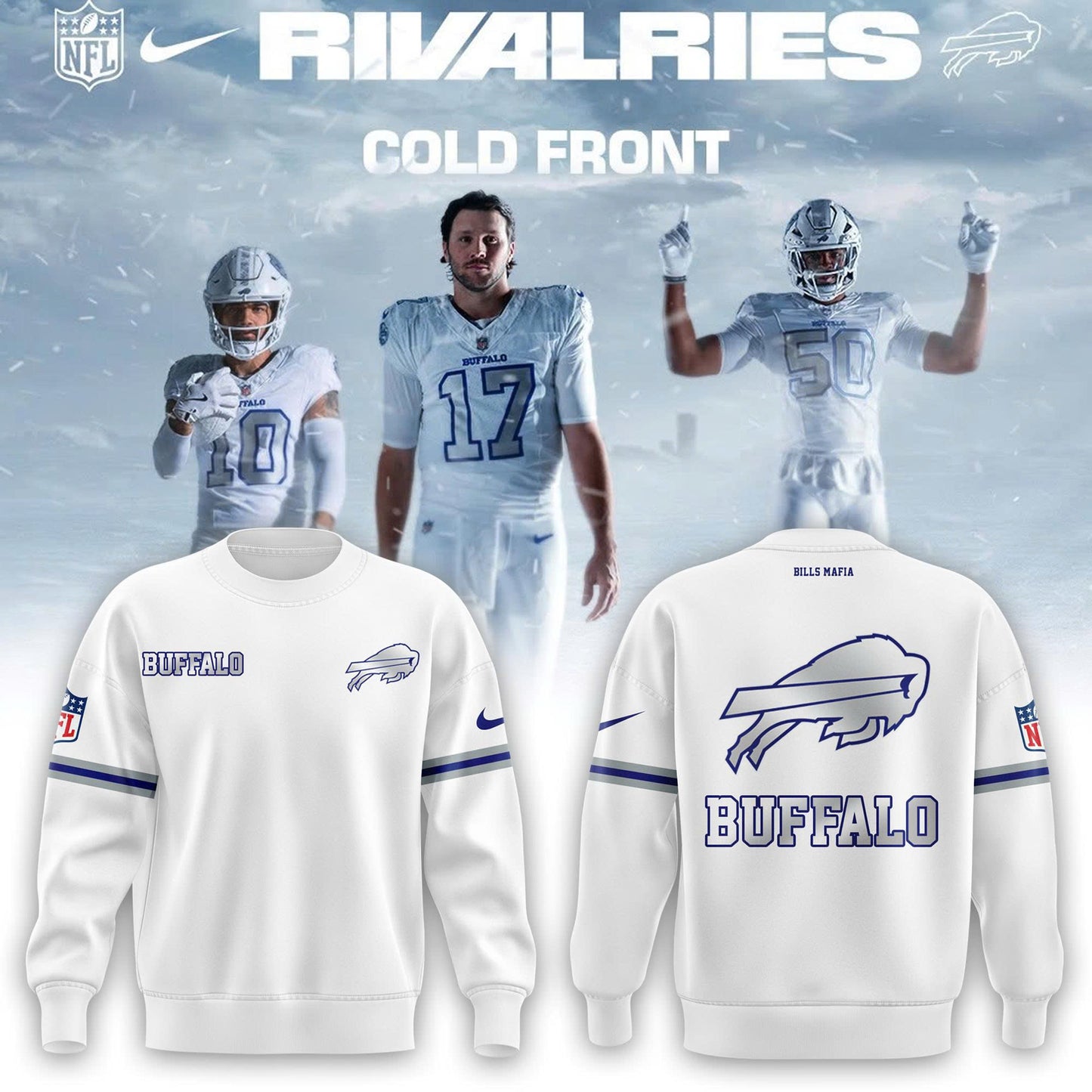 Buffalo Bills Cold Front Rivalries Sweatshirt | Cap | Joggers